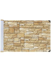 Balkonsichtschutz Wenko "Mauer", beige (natur), H:85cm L:500cm, Polyethylen, Markisen, Balkonsichtschutz, LxH: 500x85 cm, f&uuml;r Balkon und Terrasse