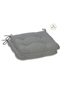 Sitzkissen GO-DE "Carina", grau (hellgrau, unifarben), B:38cm H:38cm L:38cm, Baumwolle, Polyester, Dekokissen_Sitzkissen_Kissenh&uuml;llen, Sitzkissen, 2er Set, 38x38x5 cm, wasserabweisend