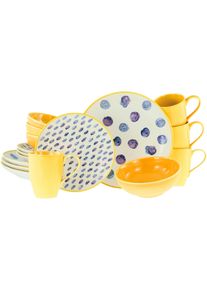 Kombiservice Creatable "Maisie Bunt, Kombi-Service 16-tlg", bunt, 16 Stk., Steinzeug, Geschirr-Sets, Kombiservice, Dots, Polka Dots, Konfetti, Punkte