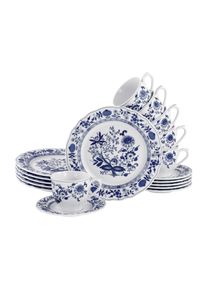 Kaffeeservice Creatable "Flora Zwiebelmuster, Kaffee-Service 18 tlg", wei&szlig;, 18 Stk., Porzellan, Geschirr-Sets, Kaffeeservice, Nostalgisch, Vintage