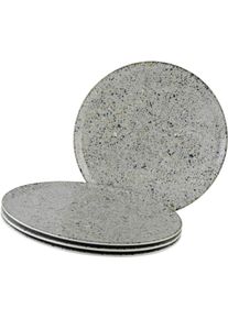 Pizzateller Creatable "Stone Collection Genua, Teller Set, 4-tlg.", grau (bunt), H:2cm &Oslash;:33cm, Steinzeug, Speiseteller, Pizzateller, Italienische Eleganz, Vielseitig einsetzbar
