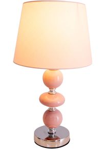 N&auml;ve N&Auml;VE Tischleuchte "Araga", rosa, 1, &Oslash; 20cm H: 36cm, 1 Stk., Leuchten, Keramik Tischleuchte mit Textilschirm (Baumwolle), Kippschalter,H:36cm, Tischleuchte
