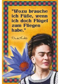 Wanddekoobjekt LUCKYLINDE "Frida Kahlo - Fl&uuml;gel", bunt, B:20cm H:30cm T:0,3cm, Blech, Wanddekoobjekte, Wanddekoobjekt, Exklusive JANOSCH Kindermotive, Stahlschild