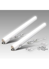 B.K.LICHT Unterschrankleuchte "BK_UL1512 Unterbauleuchte, 2er Set, 57.3 cm, Neutralwei&szlig;es Licht", wei&szlig;, 2, H: 3cm, 2 Stk., Leuchten, Lichtleiste, 8W, 700Lm, 4.000K, erweiterbar durch Stecksystem, Unterschrankleuchte