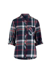 Hemdbluse WITT "Flanell-Bluse Flanellbluse mit Krempel&auml;rmeln", Damen, Gr. 36, bunt (marine, kirsche, kariert), Flanell, , Sportlich, Blusen Hemdbluse