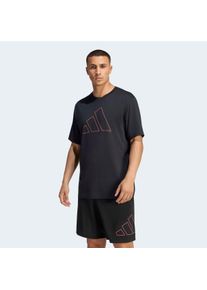 T-Shirt adidas Performance "WORKOUT ESSENTIALS FEELREADY LOGO", Herren, Gr. XL, schwarz, pure turbo, Obermaterial: 70% Polyester, 30% Baumwolle, Rundhals, Shirts T-Shirt