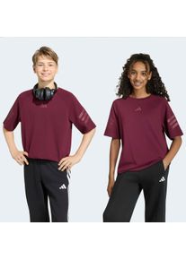 T-Shirt adidas Sportswear "J FI 3S TEE", M&auml;dchen, Gr. 176, rot (maroon, maroon), Obermaterial: 100% Baumwolle, normal, Shirts T-Shirt, f&uuml;r Kinder, sportlicher Stil, normale L&auml;nge, gerader Abschluss