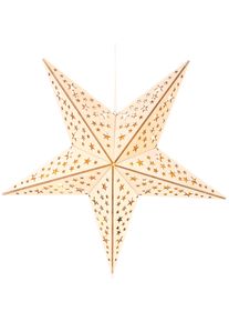 IC WINTERWORLD LED Stern "Weihnachtsstern", beige (natur), 10, &Oslash; 40cm, Leuchten, aus Holz, mit Lichterkette, Weihnachtsdeko, LED Stern