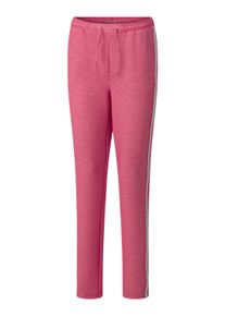 Schlupfhose SIEH AN "Jersey-Hose Schlupfhose mit silberfarbenen Galonstreifen", Damen, Gr. 46, N-Gr, pink (pink, gemustert), Modisch, schmal, Hosen Schlupfhose, in Struktur-Optik, mit Galonstreifen