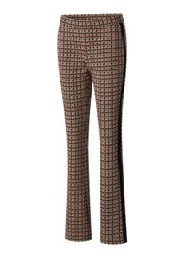 Schlupfhose Heine "Jacquard-Hose Schlupfhose mit Kontraststreifen", Damen, Gr. 50, N-Gr, camel, schwarz, bedruckt, Jacquard, , Modisch, Hosen Schlupfhose