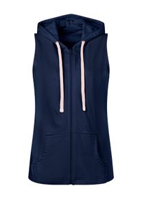 Shirtweste SIEH AN "Sweatweste Sweatweste mit K&auml;nguru-Tasche", Damen, Gr. 44, blau (dunkelblau), Sweatware, , Sportlich, Westen Shirtweste