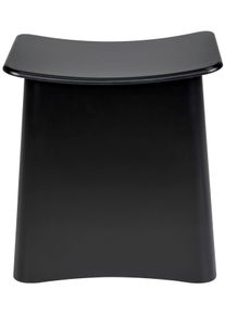 Badhocker Wenko "Wing", schwarz, B:45cm H:48cm T:33cm, Hocker: Kunststoff - ABS, W&auml;schesack: 100% Polyester, Hocker, Badhocker, belastbar bis zu 120 kg