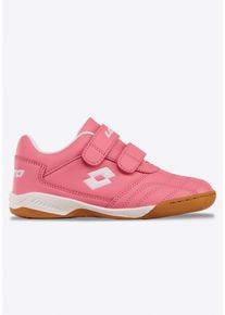 Hallenschuh Lotto, Jungen, Gr. 28, Textil, pink (fr.pink, wei&szlig;), Synthetik, Schuhe Hallenschuh, mit Klettverschluss