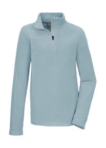 Fleeceshirt Killtec "KSW 496 GRLS FLC SHRT", M&auml;dchen, Gr. 176, blau (hellblau), Obermaterial: 100% Polyester, Shirts Fleeceshirt, Schnelltrocknend, warm, Stehkragen, Kinnschutz, Rei&szlig;verschluss