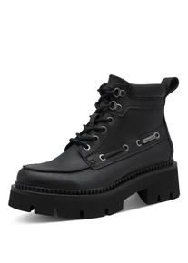 Schn&uuml;rstiefelette Tamaris, Damen, Gr. 36, Synthetik Textil, schwarz, Lederimitat, Basic, Schuhe Schn&uuml;rstiefelette, Blockabsatz, Plateau, Schn&uuml;rstiefelette mit &Ouml;sen und Durchz&uuml;gen