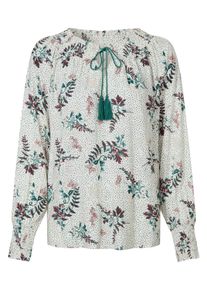 Klassische Bluse WITT "Druck-Bluse Druckbluse", Damen, Gr. 54, bunt (champagner, hortensie, bedruckt), Web, Stoff, , Modisch, Rundhals, Blusen Klassische Bluse