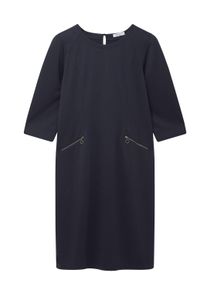 Etuikleid sheego "Etuikleid Etuikleid in Milano-Qualit&auml;t", Damen, Gr. 48, Normalgr&ouml;&szlig;en, schwarz (tiefblau), Modisch, Rundhals, Kleider Etuikleid