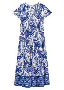 Sommerkleid sheego by Joe Browns "Druckkleid Maxikleid mit Paisleyprint", Damen, Gr. 5, Normalgr&ouml;&szlig;en, bunt (sanftes wei&szlig;, gemustert), Elegant, V-Ausschnitt, Kleider Sommerkleid, im Paisleymuster, mit Smokbund