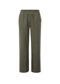 CR&Eacute;ATION L Culotte CREATION L "Leinen-Culotte Leinenhose mit weitem Bein", Damen, Gr. 48, Normalgr&ouml;&szlig;en, gr&uuml;n (khaki, meliert), Web, Stoff, , Sportlich, weit, Hosen Culotte