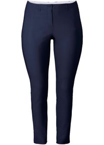 Stoffhose sheego "Stretch-Hose Bengalinhose in schmaler Form", Damen, Gr. 80, L-Gr, marine, Modisch, schmal, Hosen Stoffhose, knitterarm und pflegeleicht