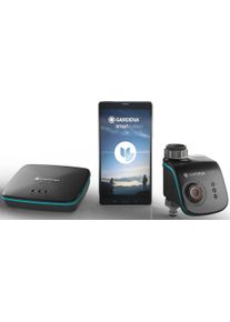 Bew&auml;sserungscomputer Gardena "smart Water Control Set", gelb (wei&szlig;, neutral), Bew&auml;sserungscomputer, Bew&auml;sserungscomputer, App-gesteuerte Gartenbew&auml;sserung, inkl. smart Gateway