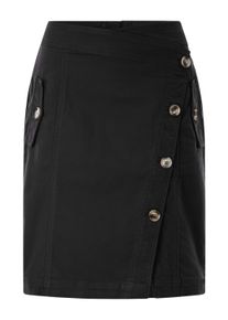 Jeansrock Heine "Rock Webrock mit Zierknopfleiste", Damen, Gr. 42, schwarz, Web, Stoff, , Modisch, R&ouml;cke Jeansrock