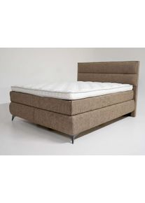 Boxbett Home Affaire "COLORADO Doppelbett inkl. Bettkasten, Federkernbett, Metalkonstruktion", braun, B:190cm L:212cm, 94%PES, 6% Nylon, Komplettbetten, Boxbett, Matratze: 3-Z-Taschenfederkern, H&auml;rtegrad 3, inkl. Topper