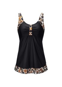 Tankini WITT "Tankini-Top Tankini-Oberteil mit Bord&uuml;re", Damen, Gr. 42, Cup D, schwarz (schwarz, schoko), Elegant, Bikini-Sets Tankini
