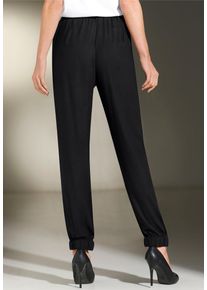 Schlupfhose SIEH AN "Hose Haremshose mit B&uuml;ndchen am Saum", Damen, Gr. 38, Normalgr&ouml;&szlig;en, schwarz, Basic, Hosen Schlupfhose