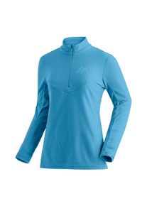 Fleecepullover Maier Sports "Denise HZ W", Damen, Gr. 42, blau (aquablau), 100% Polyester, hoch geschlossener Ausschnitt, Sweatshirts Fleecepullover, Damen Midlayer, pflegeleichtes Half-Zip Fleece