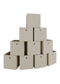Faltbox Vcm "10er Set Faltbox Klappbox Aufbewahrungsbox Boxas", wei&szlig; (wei&szlig;, natur), B:27cm T:27cm, Aufbewahrungsboxen, Faltbox