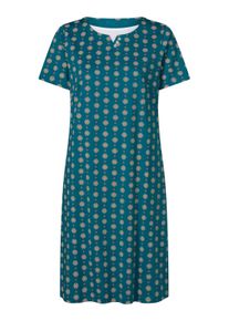 Shirtkleid SIEH AN "Jersey-Kleid Jerseykleid", Damen, Gr. 54, Normalgr&ouml;&szlig;en, blau (aquapetrol, magenta, bedruckt), Basic, Rundhals, Kleider Shirtkleid
