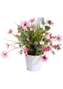 Kunstblume BOTANIC-HAUS "Sommerblumen", beige (creme, pink), B:40cm H:42cm T:40cm &Oslash;:40cm, Kunststoff, Kunstpflanzen, Kunstblume