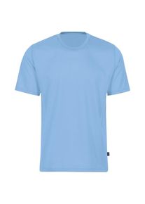 T-Shirt TRIGEMA "TRIGEMA T-Shirt aus 100% Baumwolle", Jungen, Gr. 152, blau (horizont), Single Jersey, 100% Baumwolle, Basic, lang, Rundhals, Shirts T-Shirt