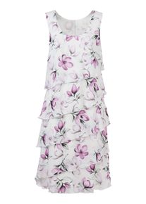 Shirtkleid WITT "Kleid Druckkleid im Lagenlook", Damen, Gr. 48, Normalgr&ouml;&szlig;en, rosa (orchidee, ecru, bedruckt), Elegant, Rundhals, Kleider Shirtkleid