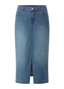 Jeansrock WITT "Jeans-Rock Jeansrock mit Gehschlitz vorne", Damen, Gr. 54, blau, bleached, Denim/Jeans, , Casual, R&ouml;cke Jeansrock