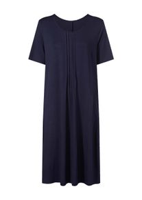 Shirtkleid SIEH AN "Jersey-Kleid Jerseykleid mit Biesenverzierung", Damen, Gr. 46, Normalgr&ouml;&szlig;en, blau (marine), Basic, Rundhals, Kleider Shirtkleid