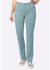 5-Pocket-Jeans SIEH AN "Stretch-Hose 5-Pocket-Hose mit seitlichem Dehnbund", Damen, Gr. 54, Normalgr&ouml;&szlig;en, gr&uuml;n (jade), Denim/Jeans;Twill, , Sportlich, gerade, Jeans 5-Pocket-Jeans, mit seitlichem Dehnbund