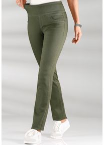 Schlupfhose WITT "Hose Schlupfhose mit hohem Dehnbund", Damen, Gr. 54, N-Gr, gr&uuml;n (khaki), Sportlich, schmal, Hosen Schlupfhose