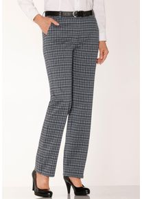 Stoffhose WITT "Stoff-Hose Stoffhose in Jersey-Qualit&auml;t", Damen, Gr. 22, Kurzgr&ouml;&szlig;en, grau (anthrazit, ecru, gemustert), Jaquard, , Basic, gerade, Hosen Stoffhose