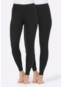 Leggings WITT "Leggings Leggings hinten h&ouml;her geschnitten 2 St&uuml;ck", Damen, Gr. 48/50, N-Gr, schwarz, Hosen Leggings
