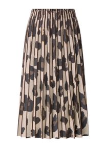 Schlupfrock Heine "Strickrock Strickrock mit Dehnbund", Damen, Gr. 5, beige (elfenbein, taupe, gemustert), Jacquard, , Elegant, R&ouml;cke Schlupfrock