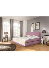 Boxspringbett Places of Style "Lorena", rosa (ros&eacute;), B:141cm L:220cm, Komplettbetten, Boxspringbett