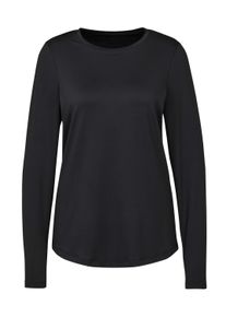 Trainingsshirt WITT "Funktions-Shirt Funktionsshirt mit abgerundetem Saum", Damen, Gr. 36/38, schwarz, Basic, Rundhals, Shirts Trainingsshirt