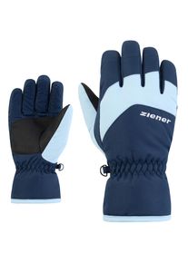 Skihandschuhe Ziener "LANDO-Z JUNIOR", Damen, Gr. 7.5, schwarz navy, Kunstfaser, Handschuhe Skihandschuhe, warm, wasserabweisend, windabweisend