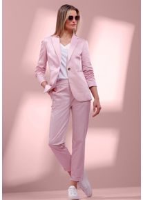 Business-Kost&uuml;m Heine "Hosenanzug Hosenanzug aus leicht gl&auml;nzendem Baumwoll-Stretch", Damen, Gr. 36, rosa (ros&eacute;), Web, Stoff, , Modisch, Kost&uuml;me Business-Kost&uuml;m