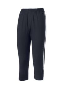 Caprihose SIEH AN "Capri-Leggings Caprileggings mit kontrastfarbigen Paspeln", Damen, Gr. 48, Normalgr&ouml;&szlig;en, schwarz-wei&szlig; (marine, wei&szlig;), Jersey, , Basic, Hosen Caprihose