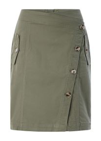 Jeansrock Heine "Rock Webrock mit Zierknopfleiste", Damen, Gr. 36, gr&uuml;n (khaki), Web, Stoff, , Modisch, R&ouml;cke Jeansrock