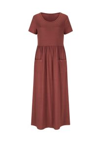 Shirtkleid WITT "Jersey-Kleid Jerseykleid mit Taschen", Damen, Gr. 21, Kurzgr&ouml;&szlig;en, braun (rotbraun), Sportlich, Rundhals, Kleider Shirtkleid