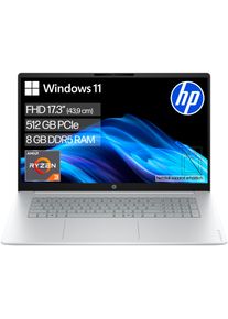 HP Notebook "OmniBook 3 17-dp0031ngx", silber (glacier silber), 8 GB RAM 512 GB SSD, Ryzen 3, Windows 11, Notebooks, Notebook